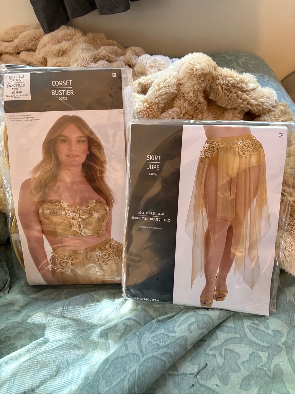 Corset and Skirt Set - Gold Costume Brand New